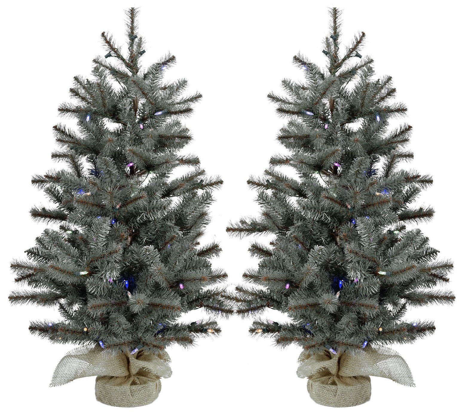Fraser Hill Farm Set of Two 2 Ft. Heritage Pine Artificial Tre
