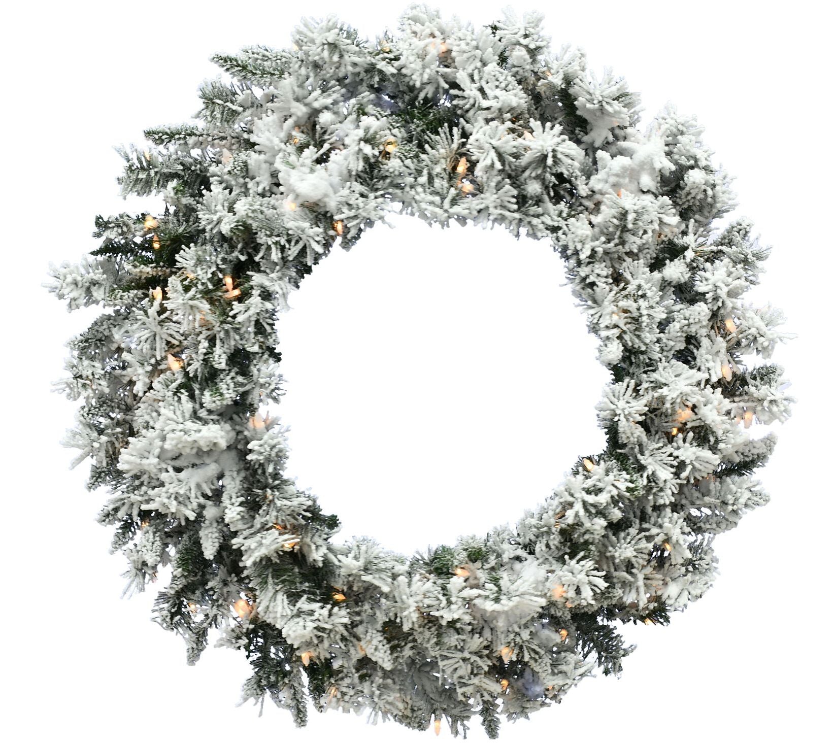 Fraser Hill Farm 36-In. Mountain Pine Flocked Wreath w/Lights