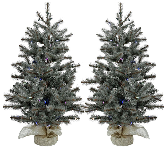 Fraser Hill Farm Set of Two 3 Ft. Heritage Pine Artificial
