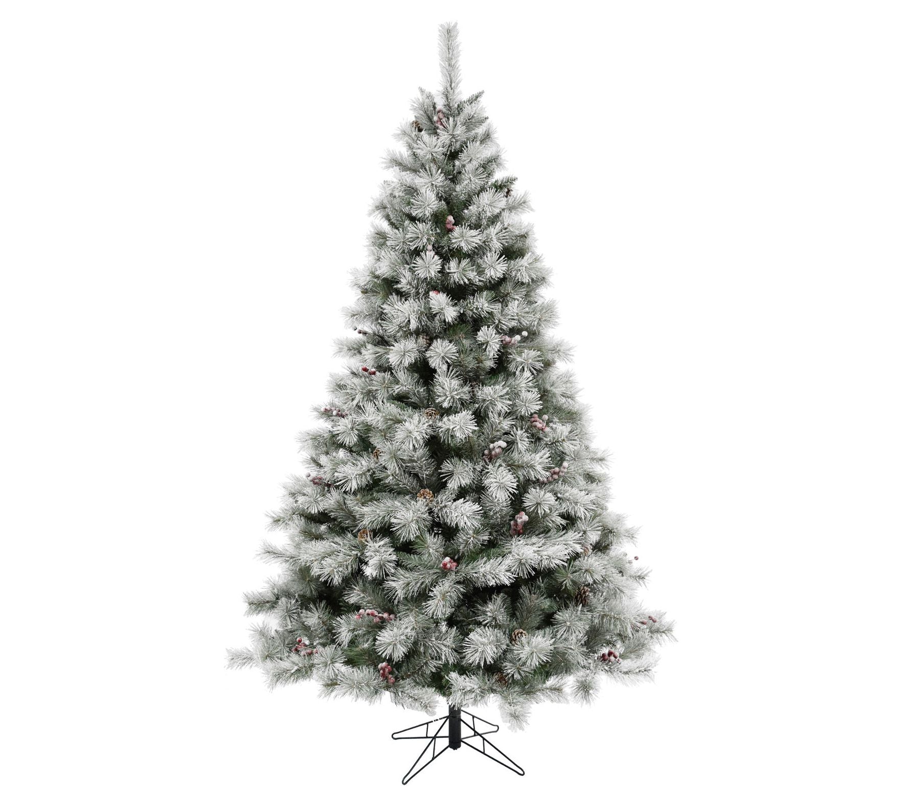 Fraser Hill Farm 6.5-Ft Homestead Pine Frosted Christmas Tree