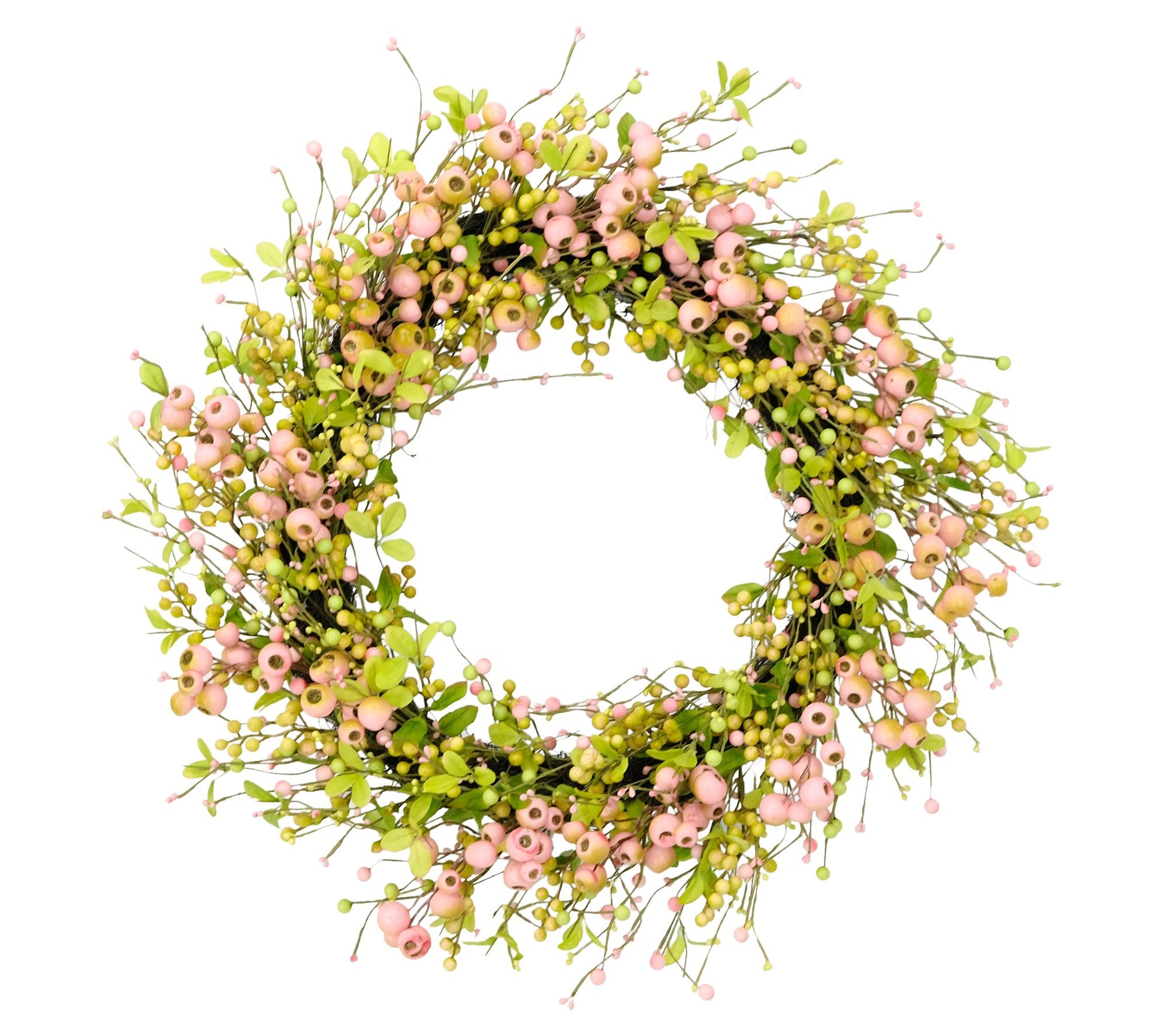 30" Artificial Blossoming Poppy Spring Wreath