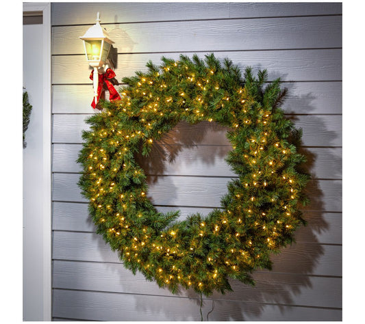 Grand 48in Prel it Aspen Spruce Wreath by Ster ling Co.