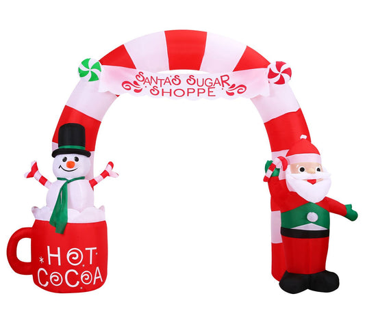 Fraser Hill Farm 9-Ft. Wide Pre-Lit InflatableCandy Cane Arch