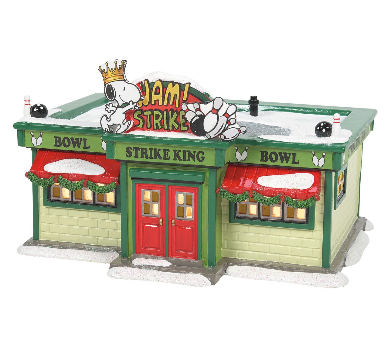 Department 56 Peanuts Village Strike King Bowling Alley Fig