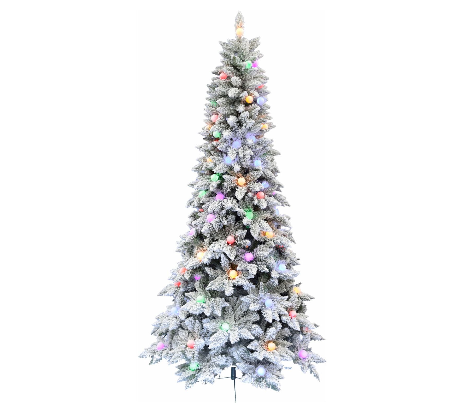 Fraser Hill Farm 6.5-Ft. Slim White Tail Pine Snow-Flocked