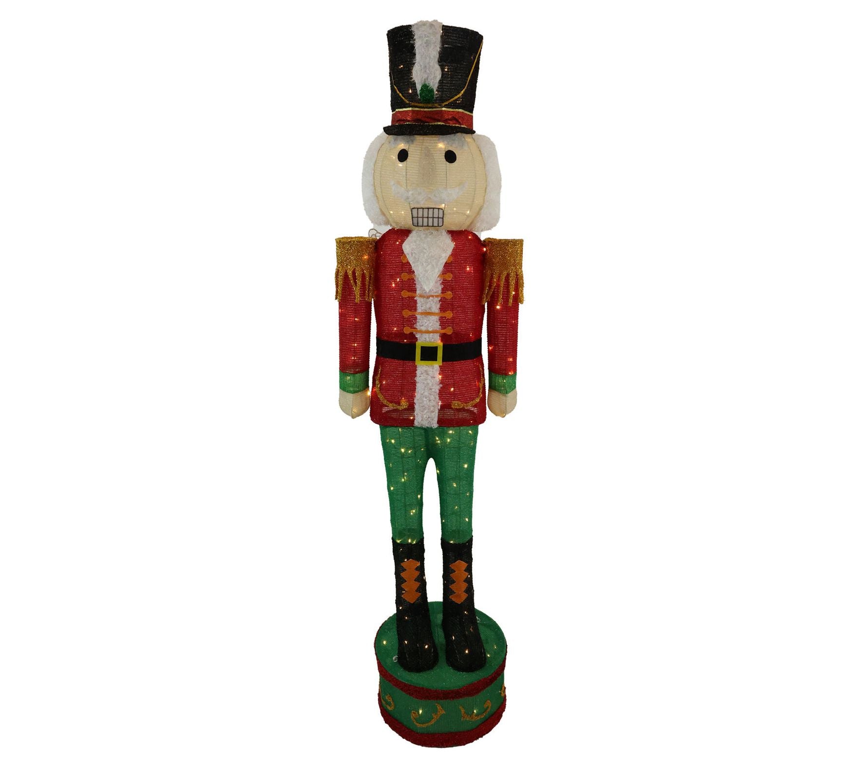 Fraser Hill Farm 6' Prelit Tinsel Nutcracker Indoor or Outdoor