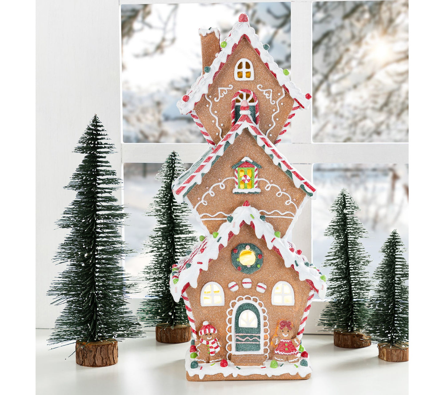 Glitzhome 19"H LED Christmas Gingerbread HouseTable Decor