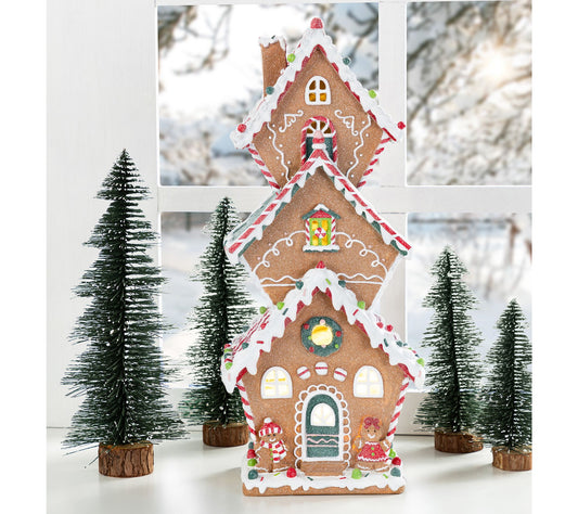 Glitzhome 19"H LED Christmas Gingerbread HouseTable Decor