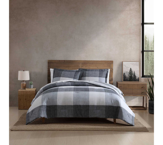 Eddie Bauer Oversized Plaid Grey 7-Piece QueenBed Set