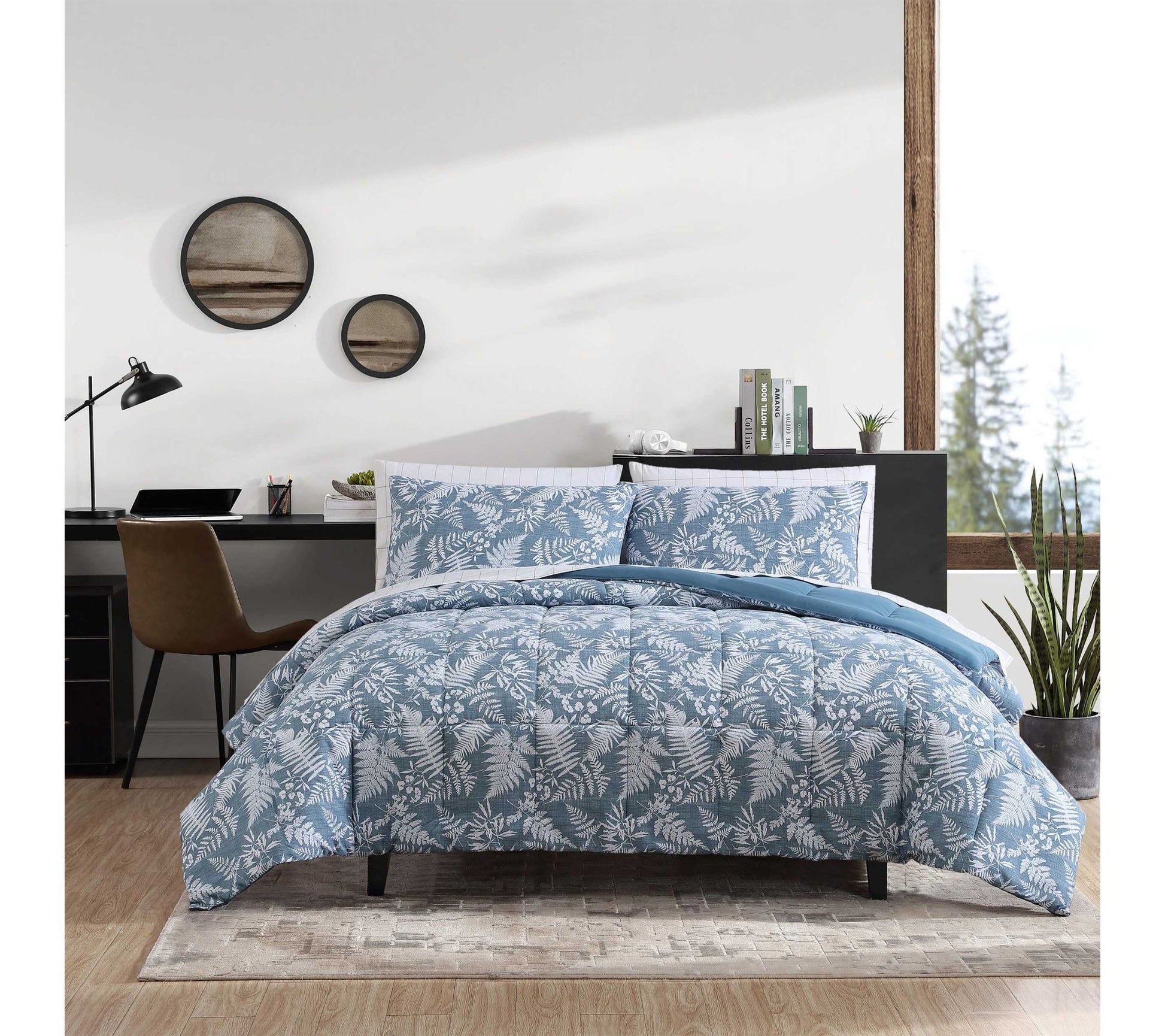 Eddie Bauer Fern Garden Blue King Comforter Set