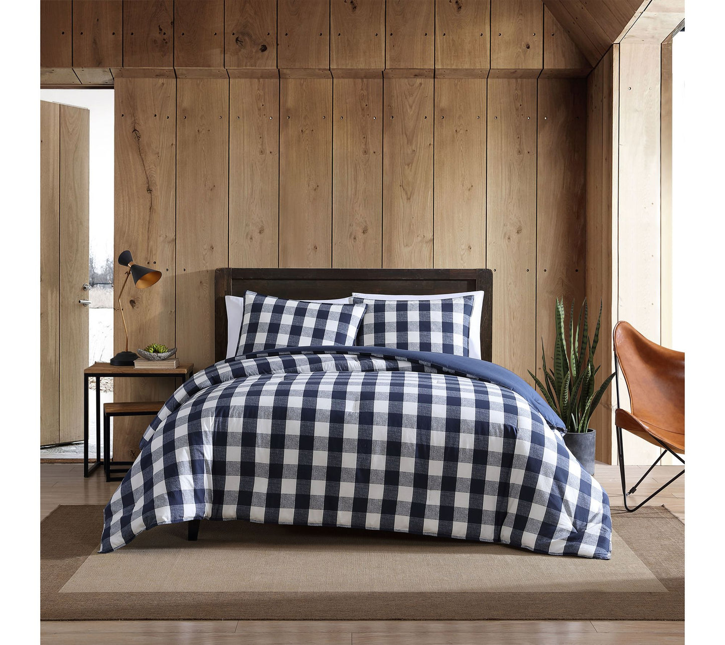 Eddie Bauer Lakehouse Blue Cotton King Duvet Cover Set