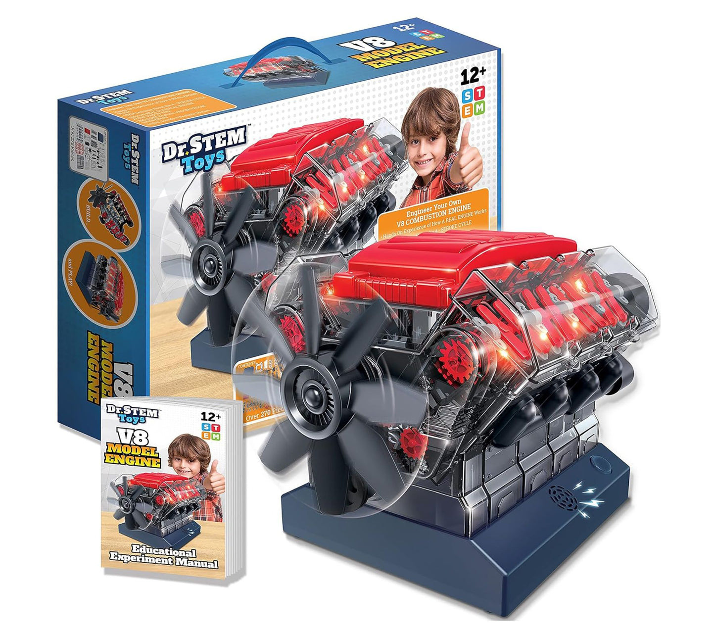 Dr. STEM: V8 Model Engine - 271pc DIY MotorizedBuilding Kit